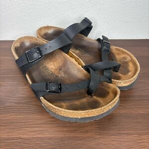 Birkenstock Mayari Black Leather Women's Sandals Size 38 US 7